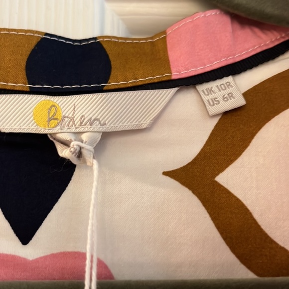 Boden, notched collar summer cotton dress, size 6R(Small US) - Picture 6 of 7